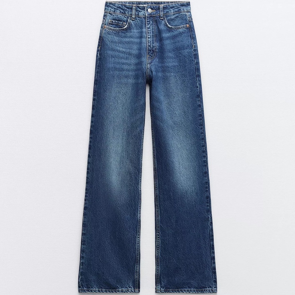 Zara Size 6 Z1975 Straight Leg Classic Blue Women's Jeans